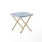 Flash Furniture Archer 28-in Oversized Folding Saucer Chair w/Folding Ottoman, Dusty Aqua Faux Fur/Soft Gold Frame FV-FSC-027-FR-DTAQ-SGD-GG - alternate 4